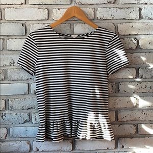 J Crew striped Peplum